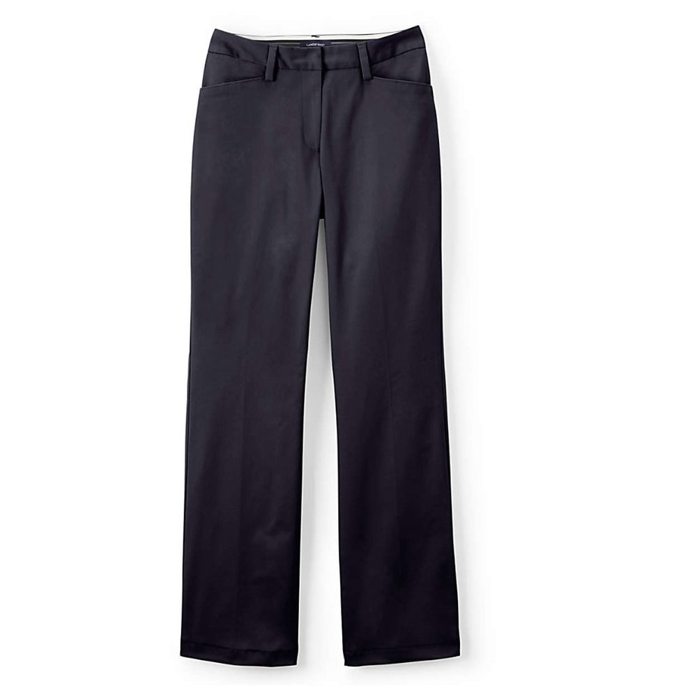 NWT Lands End Women's Curvy Fit Bootcut Chino Pants Navy Blue Size 18 37/38W $55